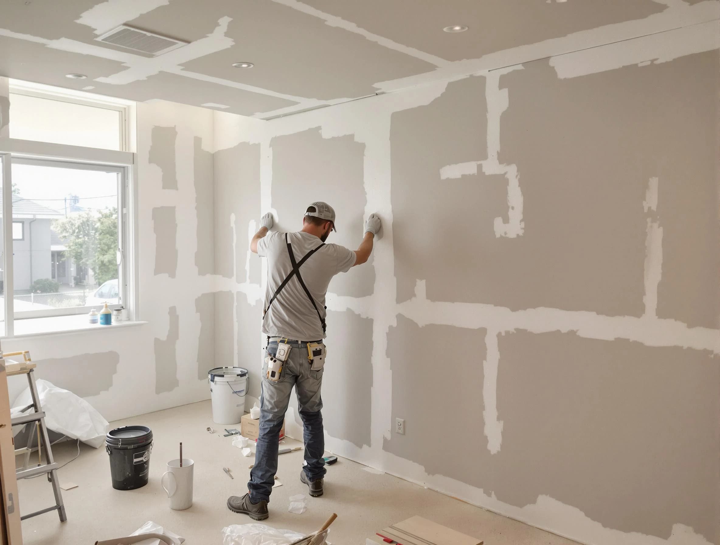 Maple Heights House Painters performing drywall taping and mudding in Maple Heights